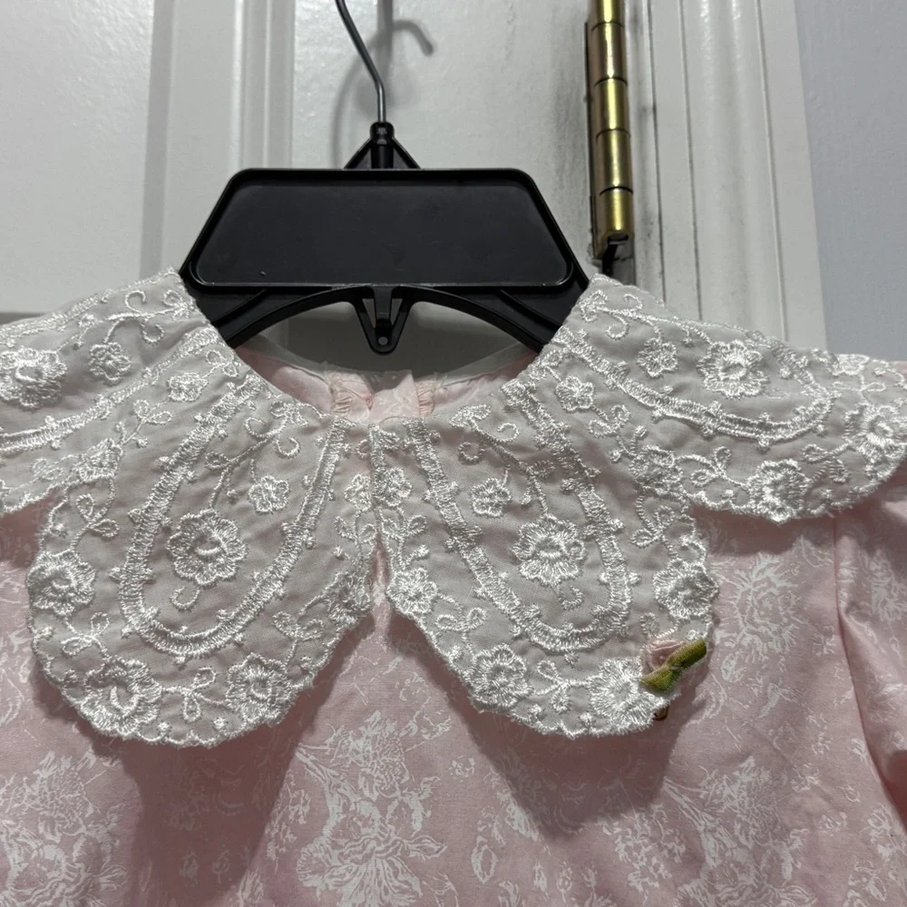 vintage Sarah Kent pink  Lace Collar Dress size 6
